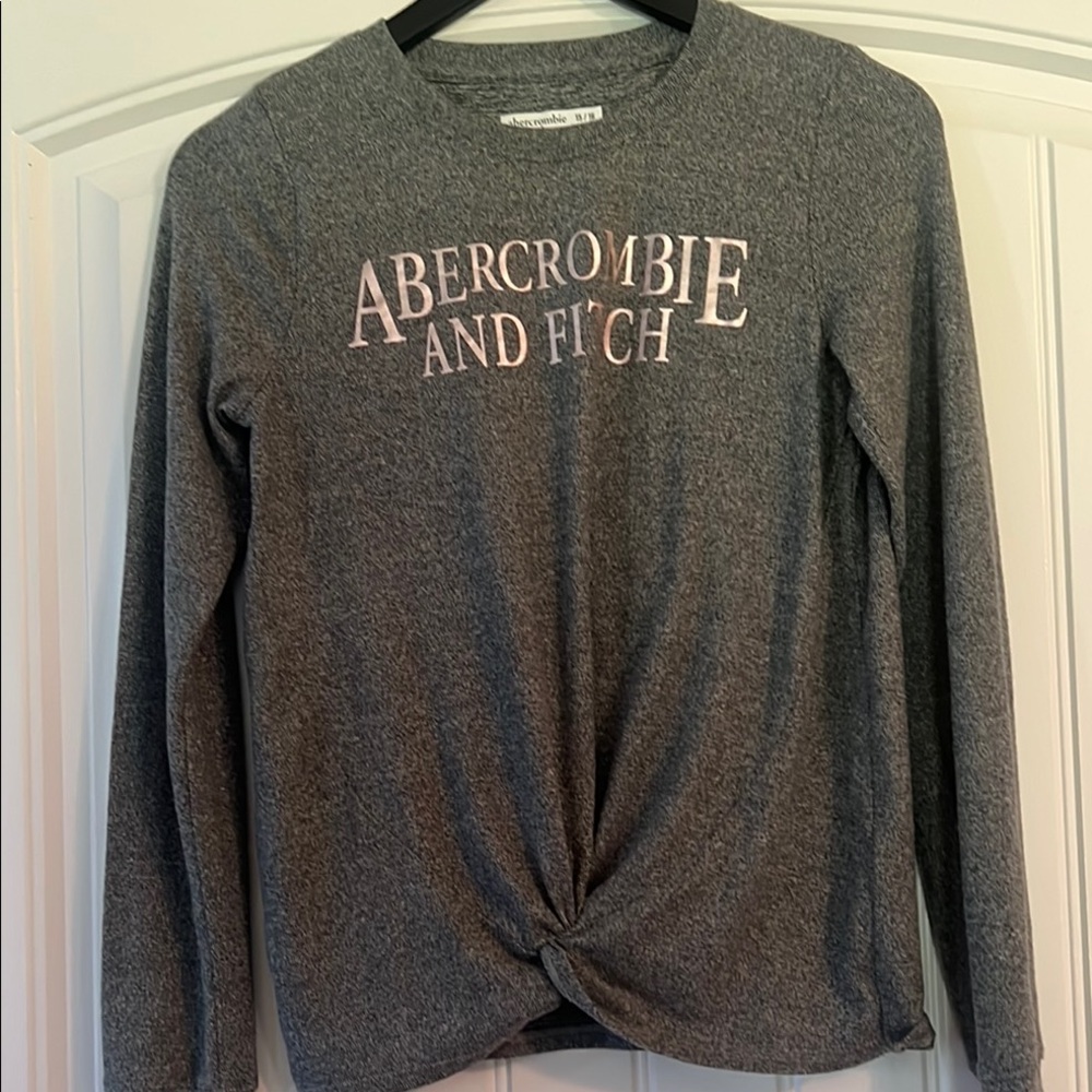 Abercrombie Kids Heather Gray Twist Front Top Size 15/16